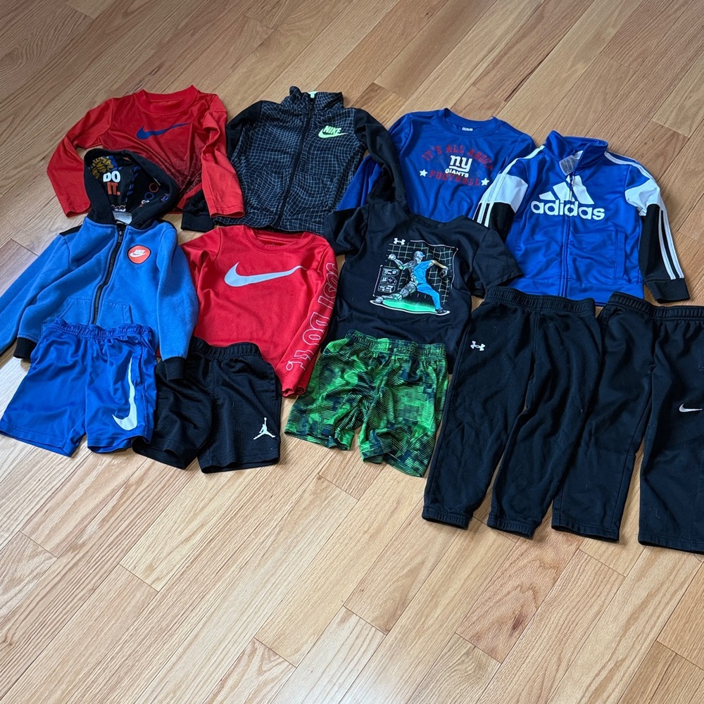 Kids Athletic Clothing Set with Nike and Adidas & Under Armour 4t bundle lot